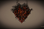 Fractured burning Heart 3D Graphics Art