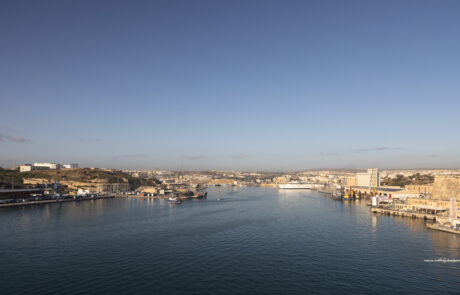 Aerial view of the Grand Harbour inlet in Valletta, Malta