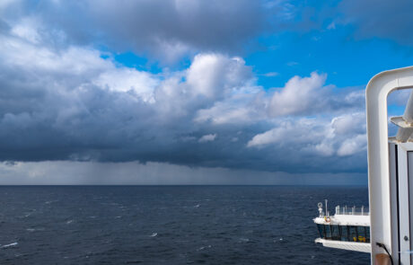 View from a cruise ship AIDAprima above the ocean