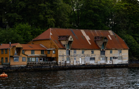 Colorful wooden Hanseatic waterfront buildings at Bryggen, Bergen